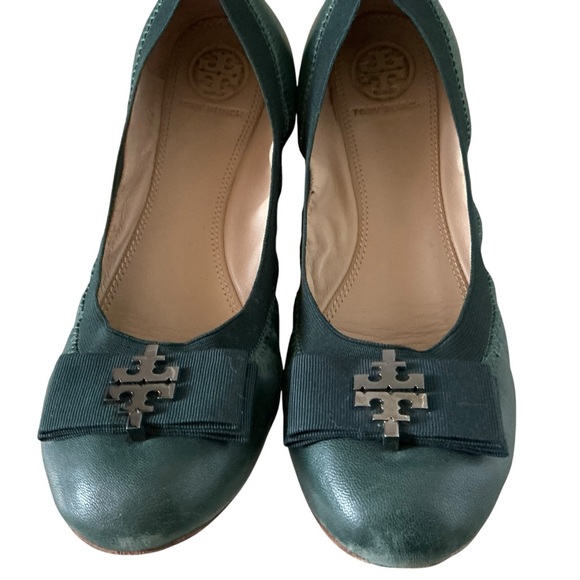 Tory Burch Sedgwick ballet flats size 9.5 lambskin leather in jitney green - Picture 4 of 6